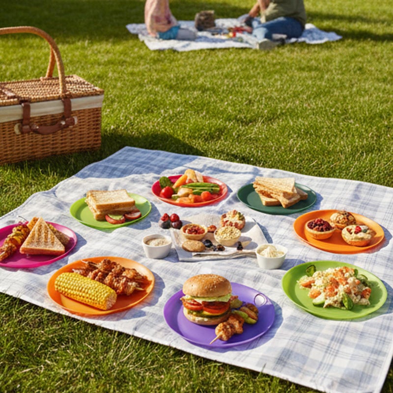 YUYUHUA Everyday Plastic Plates Reusable - Unbreakable Colorful Dinner Plate 10 inch - BPA Free Dishwasher Safe & Microwave Plates set of 12 for Kitchen Camping Patio Outdoor - Image 3